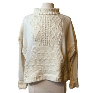 Daily Practice by Anthropologie Cable-Knit Ivory Sweater XL